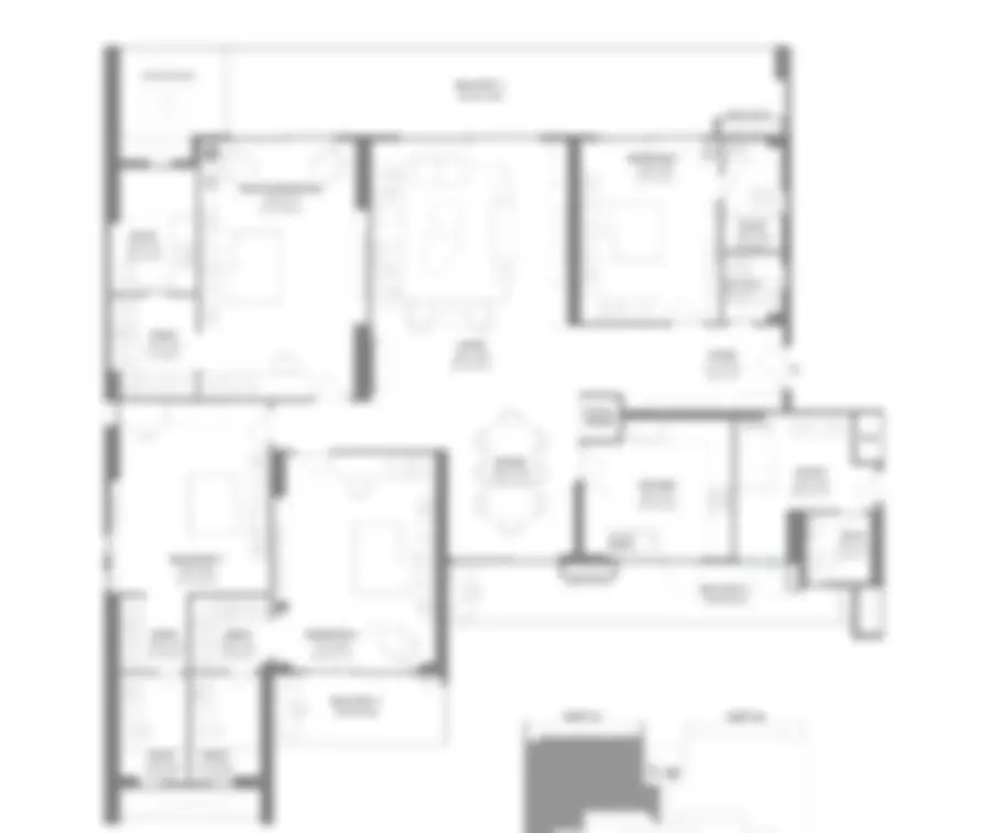 Experion Sector 88A 3 BHK + Utility floor plan, representative layout