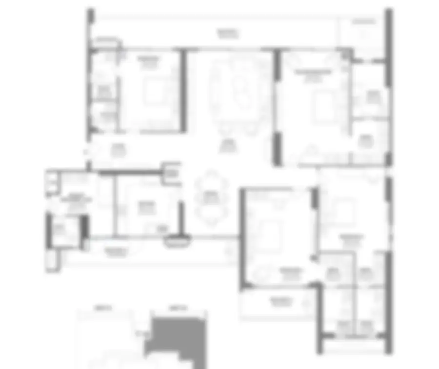 Experion Sector 88A 4 BHK + Utility floor plan, representative layout